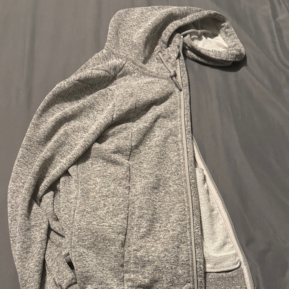 Figs Heather Gray Zip-Up Hoodie